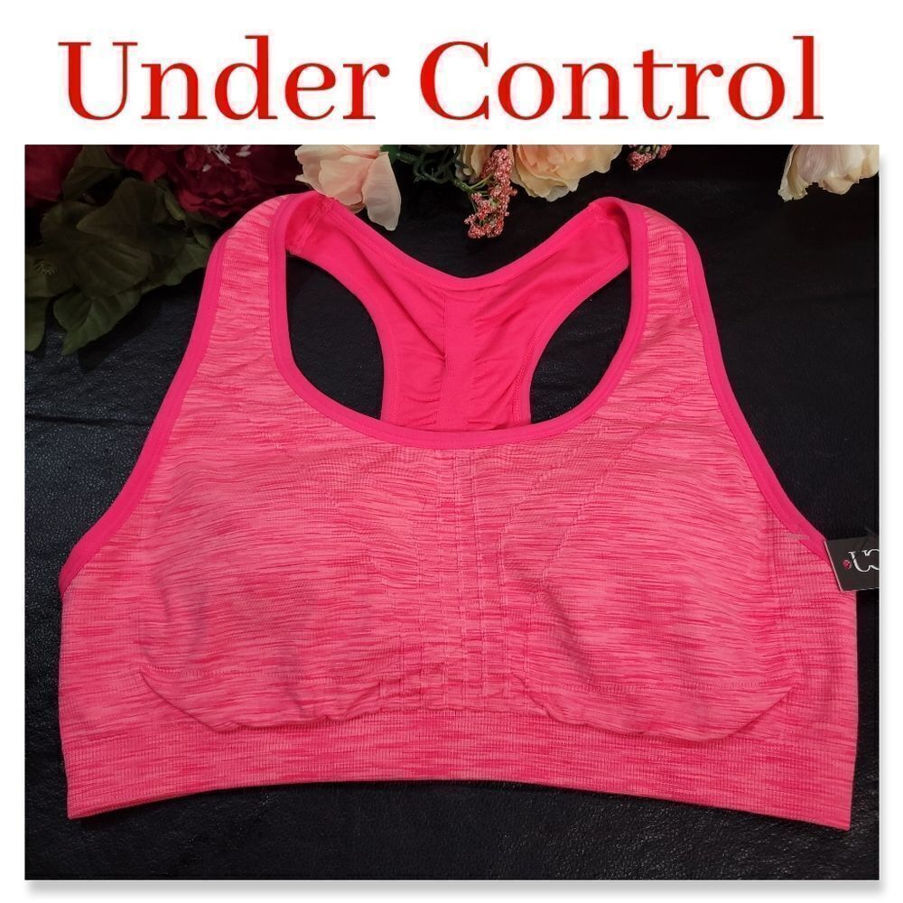NWT Under Control Pink/RED Space Dye Sports Bra